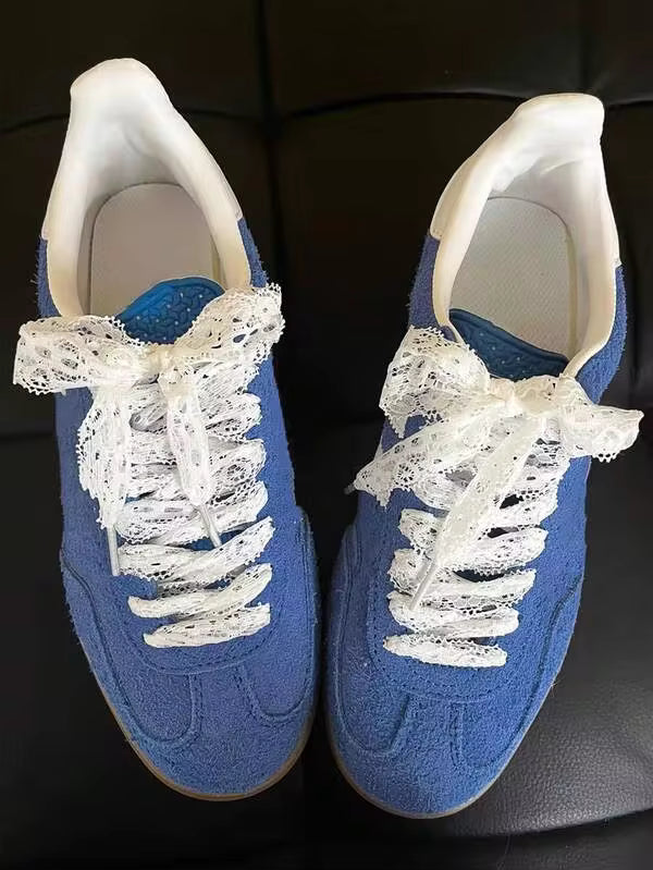 1 Pair Women's White Lace Bow Hollow Out 120cm Shoelaces, Niche Korean Version Shoe Decor Accessory Suitable For Sports Shoes, Casual Shoes, Flats, Canvas Shoes, Wedding Shoes, And More For Women Men Sneakers Shoes Men Trainers Running Shoes Summer